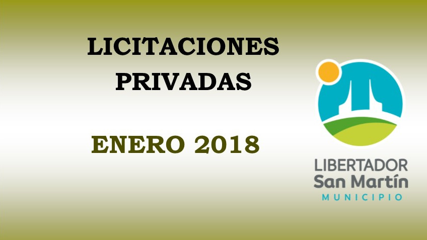 Licitaciones Privadas Enero 2018